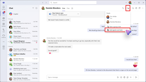 Microsoft Teams: Using Copilot agents in group chats