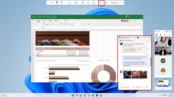 Access to Chat While Screen Sharing 